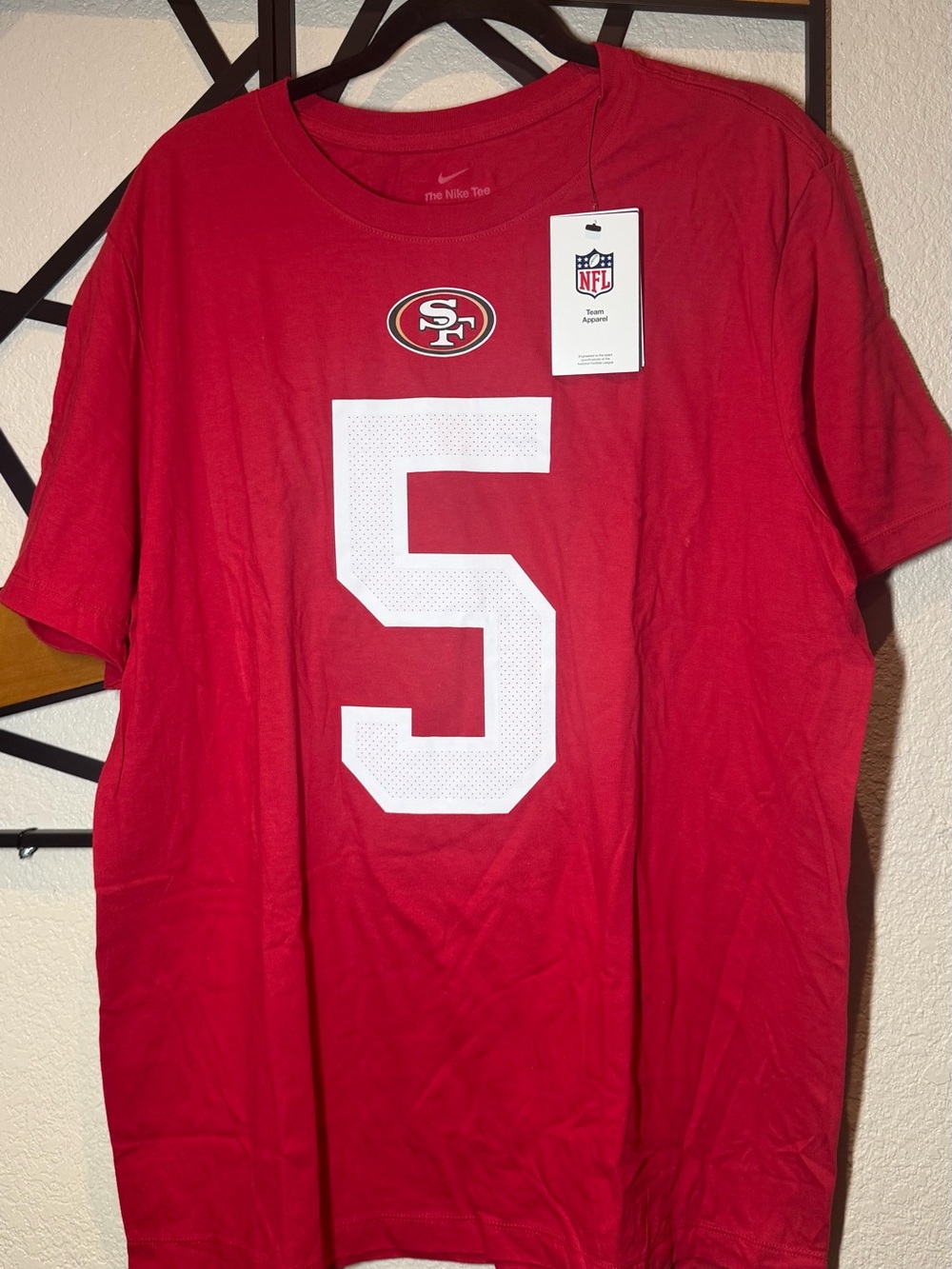 Nike San Francisco 49ers Red Tee with White #5